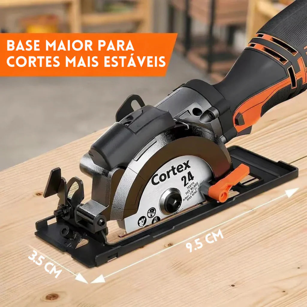 Serra Circular Cortex Multiuso, 6 Lâminas Inclusas + BRINDES: Óculos de Proteção e Trena 7.5 Metros